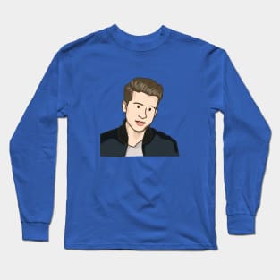 carlie puth cartoon simple Long Sleeve T-Shirt